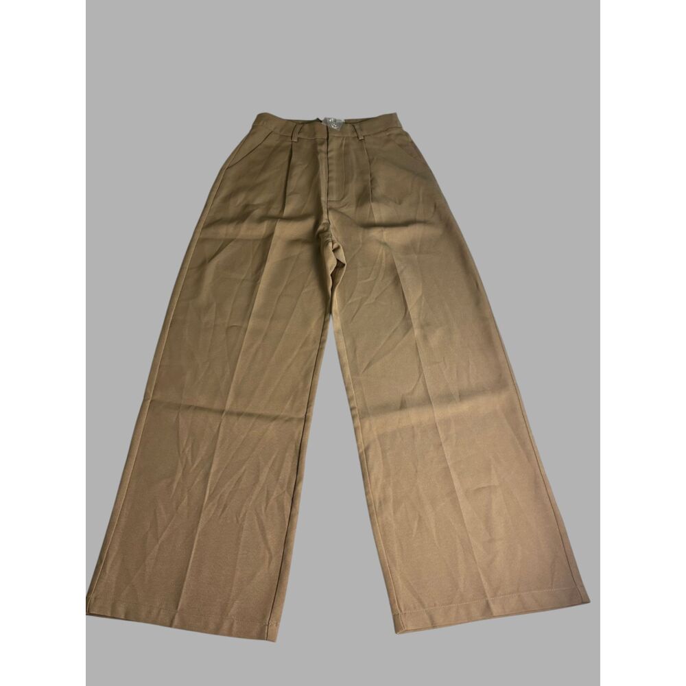 Cider Pleated Wide Leg Pants Women's Medium Brown Tan NWT